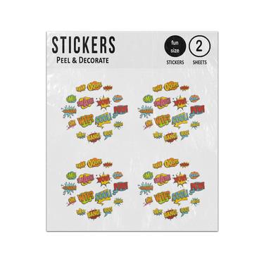 Picture of Comic Sound Element Speech Bubbles Set Collection Sticker Sheets Twin Pack