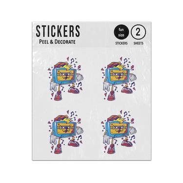 Picture of Cool Audio Tape Cassette Character Sticker Sheets Twin Pack