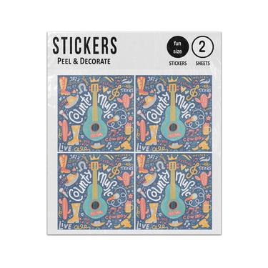 Picture of Country Music Festival Elements Illustration Sticker Sheets Twin Pack