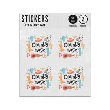 Picture of Country Music Guitar Boots Cactus Doodles Sticker Sheets Twin Pack