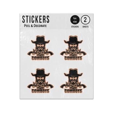 Picture of Cowboy Wild West Crossed Revolvers Sticker Sheets Twin Pack