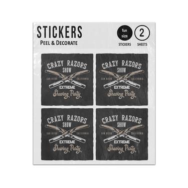 Picture of Crazy Razors Shaving Party San Diego California Sticker Sheets Twin Pack
