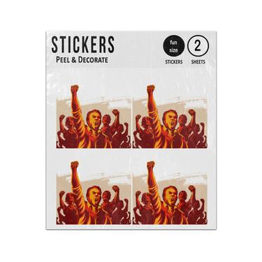 Picture of Crowd People Protest Illustration Sticker Sheets Twin Pack