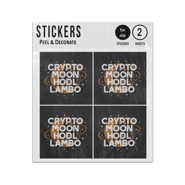 Picture of Crypto Moon Hodl Lambo Cryptocurrency Sticker Sheets Twin Pack