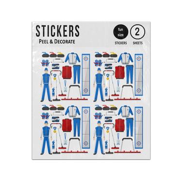 Picture of Curling Winter Game Set Collection Sticker Sheets Twin Pack
