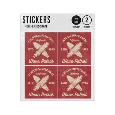 Picture of Custom Surfboards Wave Patrol California Sticker Sheets Twin Pack