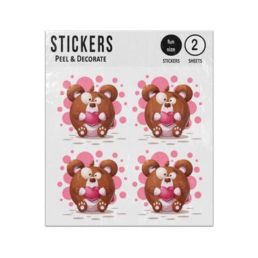 Picture of Cute Crazy Bear Cartoon Illustration Sticker Sheets Twin Pack