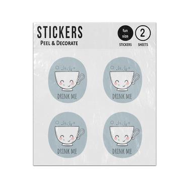 Picture of Cute Cup Of Tea Drink Me Sticker Sheets Twin Pack