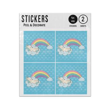 Picture of Cute Fairytale Unicorn Clouds With Rainbow Sticker Sheets Twin Pack