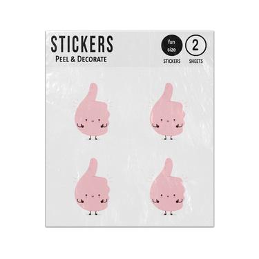 Picture of Cute Funny Thumbs Up Gesture Cartoon Character Illustration Icon Design Isolated Sticker Sheets Twin Pack