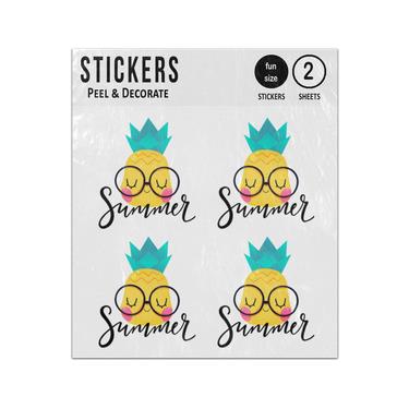 Picture of Cute Pineapple Cartoon Character Summer Writing Sticker Sheets Twin Pack