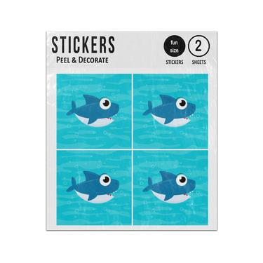 Picture of Cute Shark Swimming Bubbles Sticker Sheets Twin Pack