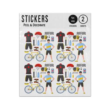 Picture of Cyclist Cycling Elements Collection Sticker Sheets Twin Pack