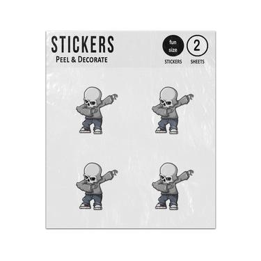 Picture of Dabbing Skeleton Sticker Sheets Twin Pack