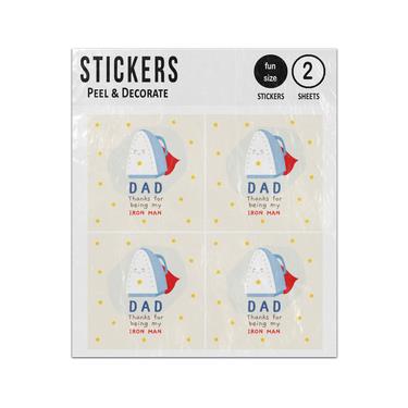 Picture of Dad Thanks For Being My Iron Man Parody Sticker Sheets Twin Pack