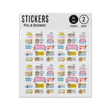 Picture of Daily Life Actvities Work Home Illustrations Collection Sticker Sheets Twin Pack