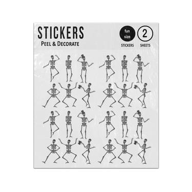 Picture of Dancing Skeletons Different Poses Sticker Sheets Twin Pack