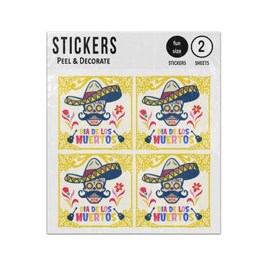 Picture of Dia De Los Muertos Skull Mexican Hat Sticker Sheets Twin Pack