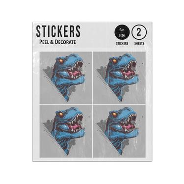 Picture of Dinosaur T Rex Head Angry Drooling Sticker Sheets Twin Pack
