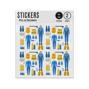 Picture of Diving Equipment Elements Set Sticker Sheets Twin Pack