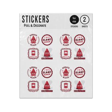 Picture of Donate Blood Donor Save A Life Be A Hero Quotes Sticker Sheets Twin Pack