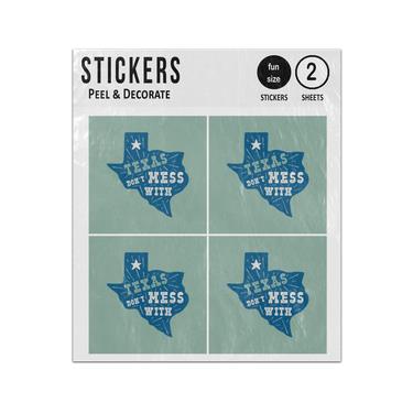 Picture of Do Not Mess With Texas State Map Sticker Sheets Twin Pack