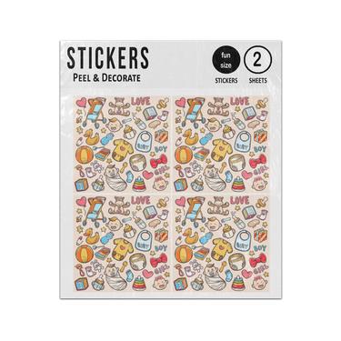Picture of Doodle Baby Shower Illustration Set Sticker Sheets Twin Pack