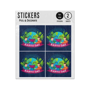 Picture of Earth Day Happy People World Smiling Sticker Sheets Twin Pack