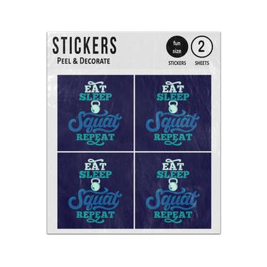 Picture of Eat Sleep Squat Repeat Gym Barbell Sticker Sheets Twin Pack