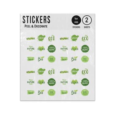 Picture of Eco Friendly Organic Green Fresh Label Collection Sticker Sheets Twin Pack