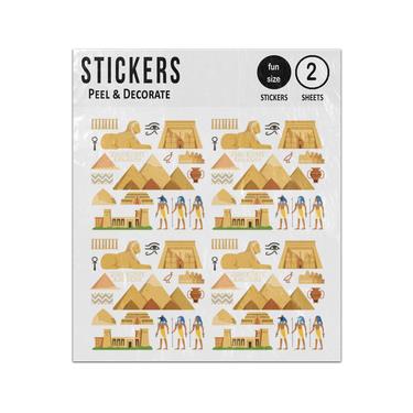 Picture of Egyptian Culture Pyramid Sphinx Temples Cultural Symbols Sticker Sheets Twin Pack