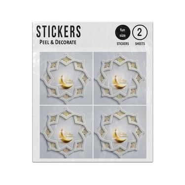 Picture of Eid Mubarak Blessed Festival Crescent Illustration Sticker Sheets Twin Pack