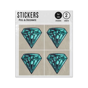 Picture of Elegant Sapphire Diamond Sticker Sheets Twin Pack