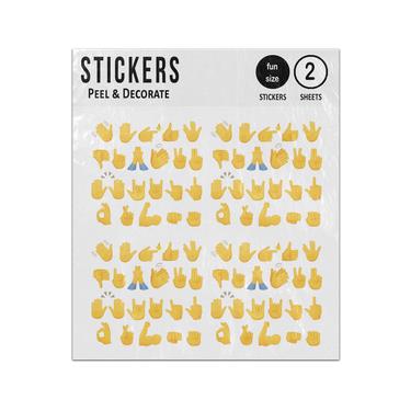 Picture of Emoji Hand Gestures Ok Clap Wave Horns Fingers Set Sticker Sheets Twin Pack