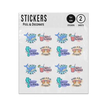 Picture of Enjoy Summer Sweet Summer Have Fun Hello Sticker Sheets Twin Pack