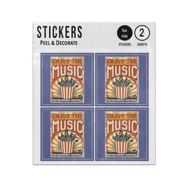 Picture of Enjoy The Music Retro Festival Sticker Sheets Twin Pack
