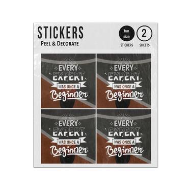 Picture of Every Expert Was Once A Beginner Postitive Quote Sticker Sheets Twin Pack