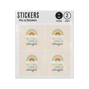 Picture of Everything Is Gonna Be Alright Rainbow Inspirational Quote Sticker Sheets Twin Pack