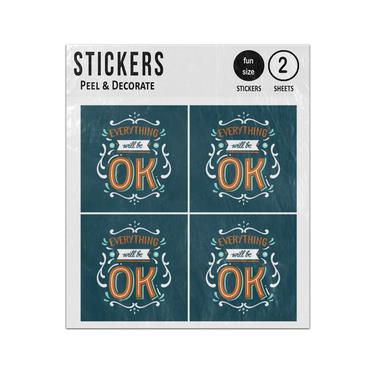 Picture of Everything Will Be Ok Crest Sticker Sheets Twin Pack