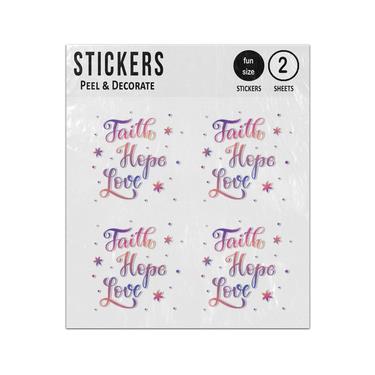 Picture of Faith Hope Love Lettering Quote Sticker Sheets Twin Pack