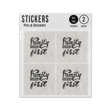 Picture of Family Comes First Typography Sticker Sheets Twin Pack