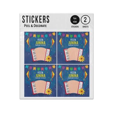Picture of Festa Junina Brazil Accordion Bunting Sticker Sheets Twin Pack
