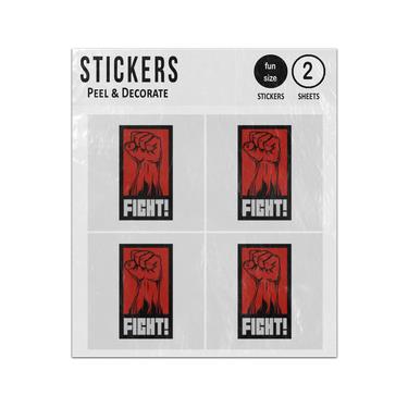 Picture of Fight Fist Pump Illustration Sticker Sheets Twin Pack
