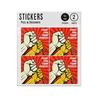 Picture of Fight Your Rights Solidarity Fist Pump Sticker Sheets Twin Pack