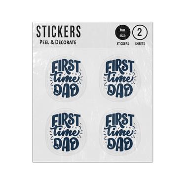 Picture of First Time Dad Typography Sticker Sheets Twin Pack