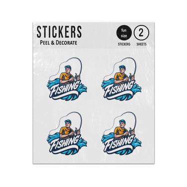 Picture of Fishing Fisherman Reel Sticker Sheets Twin Pack