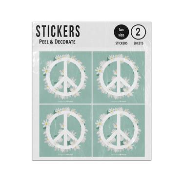 Picture of Floral Peace Sign White Daisies Sticker Sheets Twin Pack