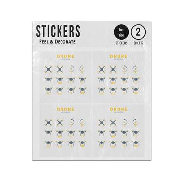 Picture of Flying Drones Movements Flat Design Sticker Sheets Twin Pack