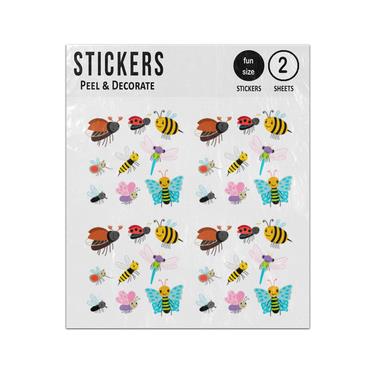 Picture of Flying Insects Bee Butterfly Lady Bug Dragonfly Sticker Sheets Twin Pack