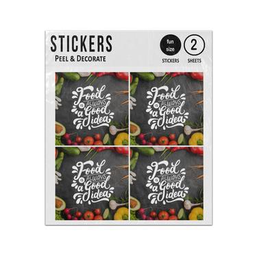Picture of Food Is Always A Good Idea Typography Sticker Sheets Twin Pack